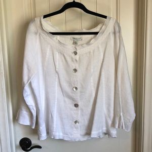 Coldwater Creek White linen blouse